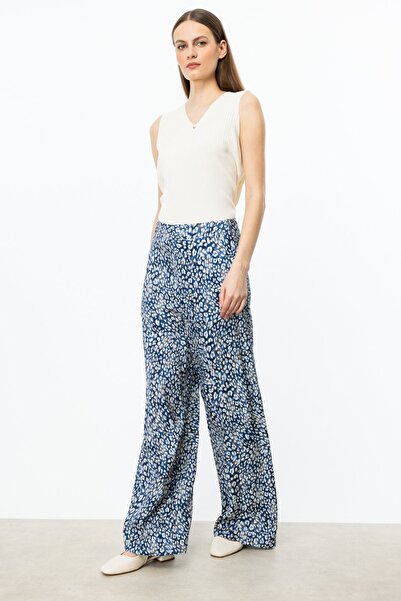 Mi Pret a Porter Mi Kendinden Desenli Bol Paça Pantolon