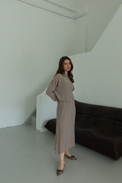 Laluvia Mink Modal Shirt Dress Set - 51153