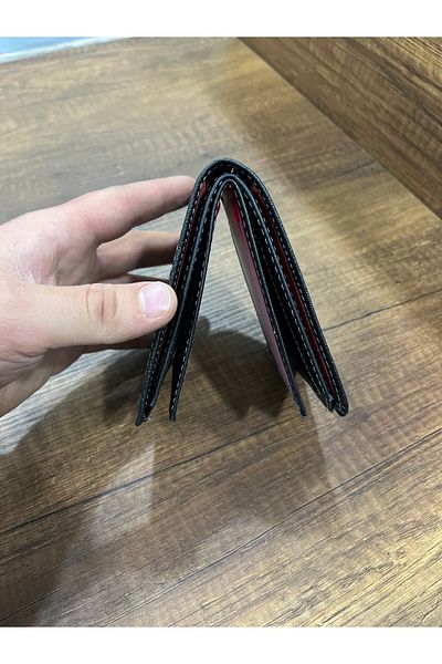 Carlino Faux Leather Men's Wallet with Denim Detail