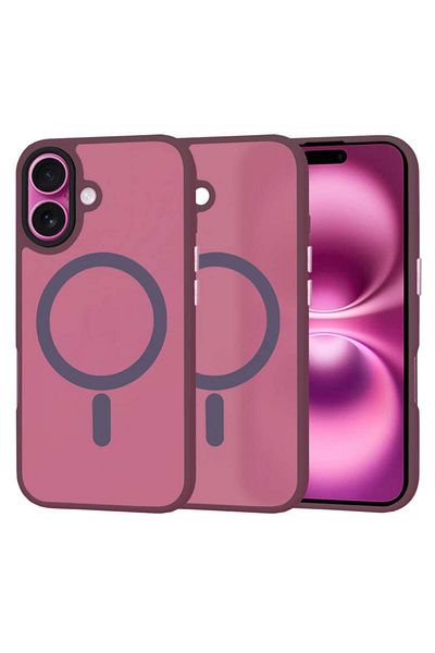 SKYDDAR INNOVATION Case for iPhone 16 Plus, HaloFrost MagSafe, Antisoc, sticker set, Bordeaux