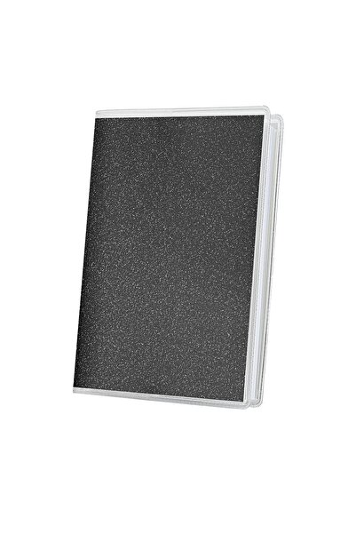 Gülay AVM Blocnotes cu copertă PVC negru argintiu, cu dungi, caiet de note cu frunze de calitate de dimensiuni mici GLY-211