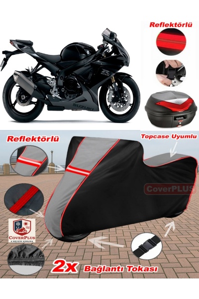 CoverPlus سوزوكي GSX-R 750 Srad Tarpaulin Topcase متوافق مع القماش المشمع للد...