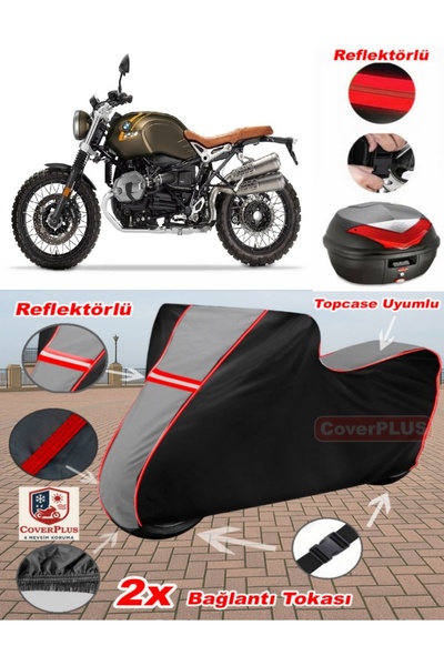 CoverPlus Bmw R Nine T Scrambler Tarpaulin Topcase متوافق مع القماش المشمع لل...