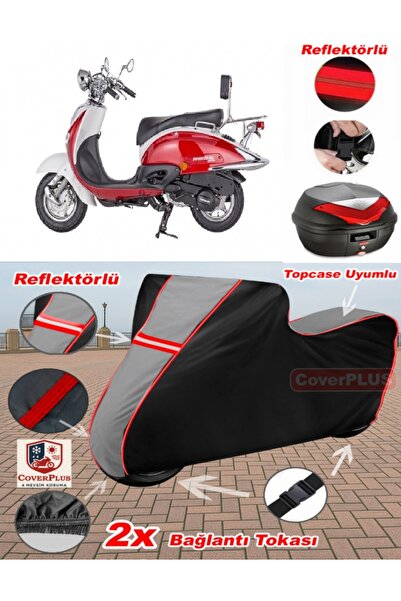 CoverPlus Mondial 135 Uag Tarpaulin Topcase Compatible Motorcycle Tarpaulin (...