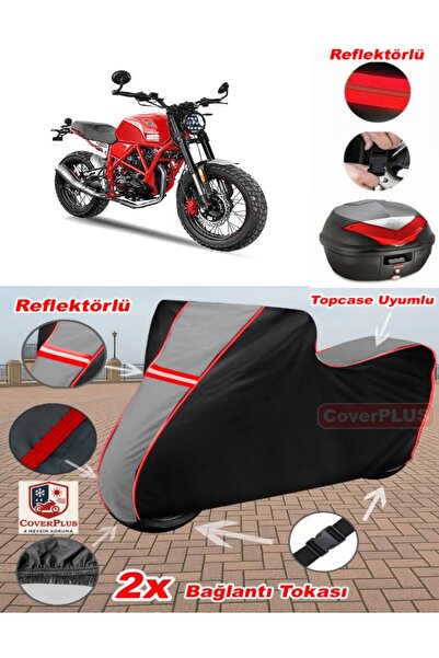 CoverPlus Yuki Zy125-15A Scrambler Tarpaulin Topcase Compatible Motorcycle Ta...