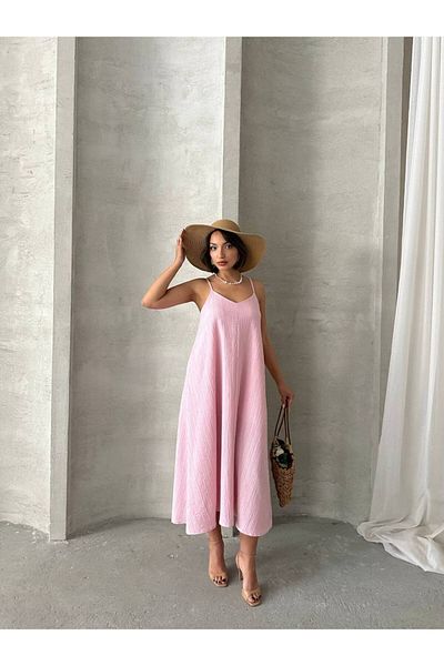 İLKCET MODA Casual γυναικείο φόρεμα με εσωτερική γραμμή και ρυθμιζόμενο λουράκι