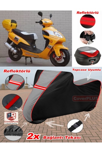 CoverPlus Steel Motor Wind Hunter 150 Tarpaulin Topcase Compatible Motorcycle...