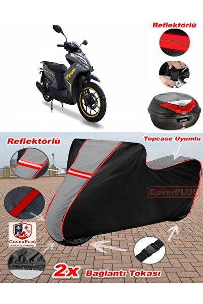 CoverPlus Motolux MW46 القماش المشمع Topcase متوافق مع القماش المشمع للدراجات...