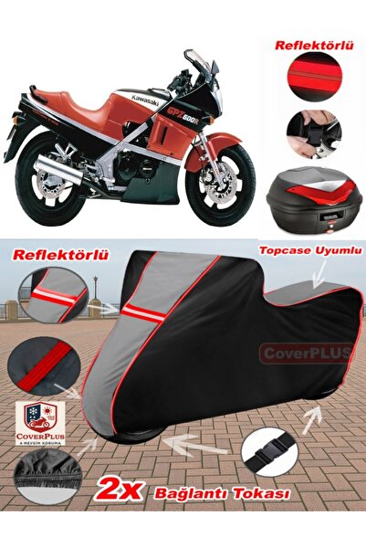 CoverPlus Kawasaki GPZ 600 R Tarpaulin Topcase متوافق مع القماش المشمع للدراج...