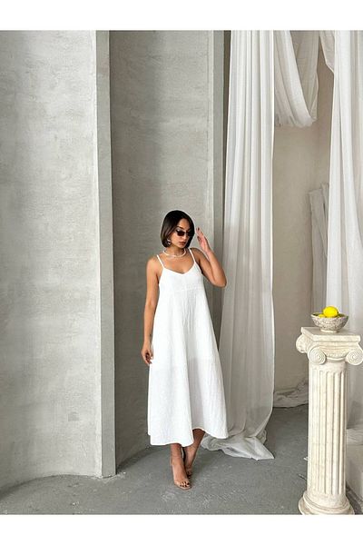 İLKCET MODA Casual Women's Dress with Inner Lining and Adjustable Straps