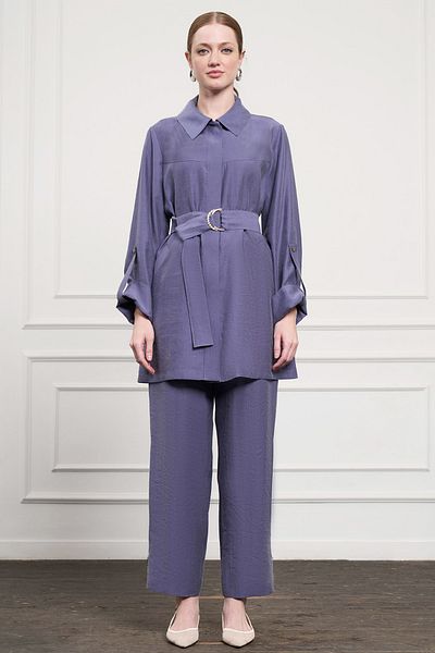 Nuss Belt Detail Trouser Suit 1050 Indigo