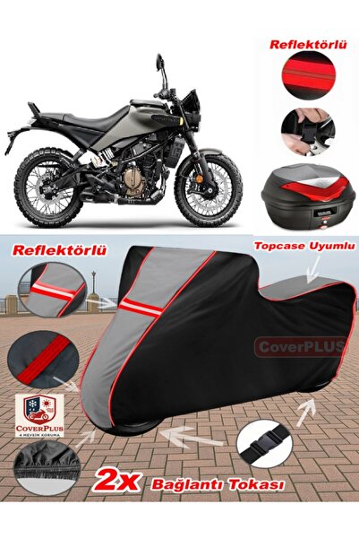 CoverPlus Husqvarna Svartpilen 401 قماش القنب Topcase متوافق مع قماش القنب لل...
