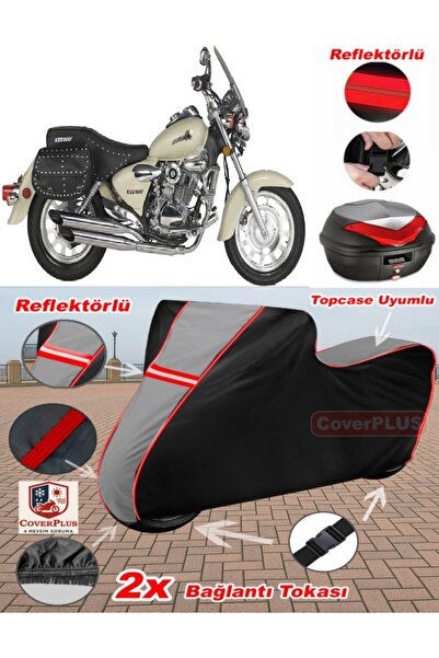CoverPlus Steel Motor Crown 250 قماش القنب Topcase متوافق مع القماش المشمع لل...