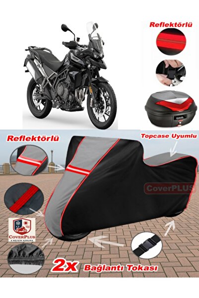 CoverPlus Triumph Tiger 900 Gt Pro Tarpaulin Topcase Compatible Motorcycle Ta...