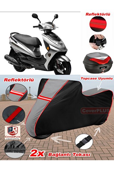 CoverPlus غطاء من القماش المشمع للدراجات النارية متوافق مع BuMoto/Jinling Ter...