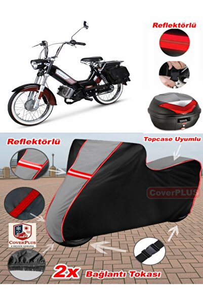 CoverPlus Mobylette 52 VK Tarpaulin Topcase متوافق مع القماش المشمع للدراجات ...
