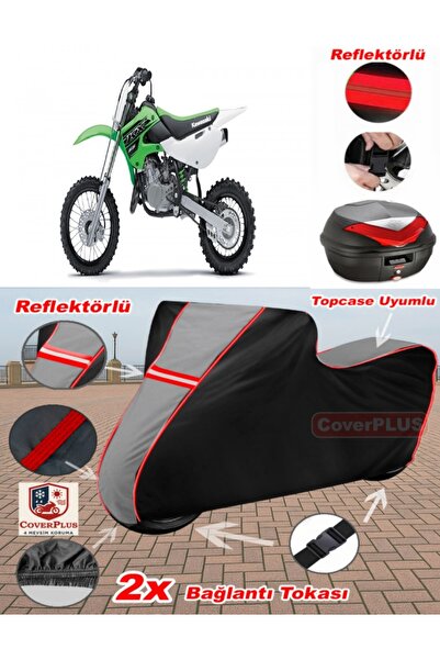 CoverPlus Kawasaki KX 65 Tarpaulin Topcase متوافق مع القماش المشمع للدراجات ا...