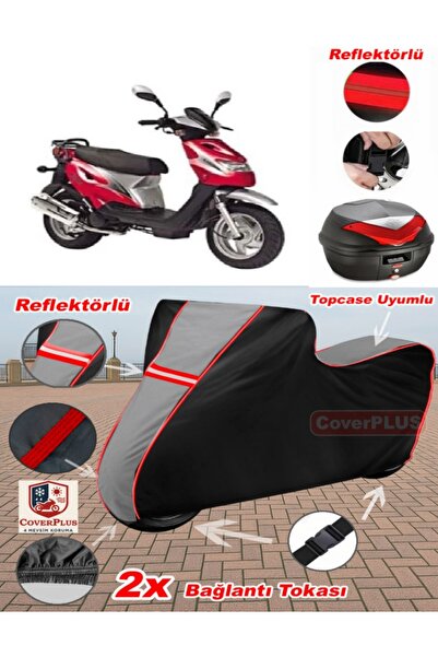 CoverPlus Kanuni Popcorn 90 Tarpaulin Topcase متوافق مع القماش المشمع للدراجا...