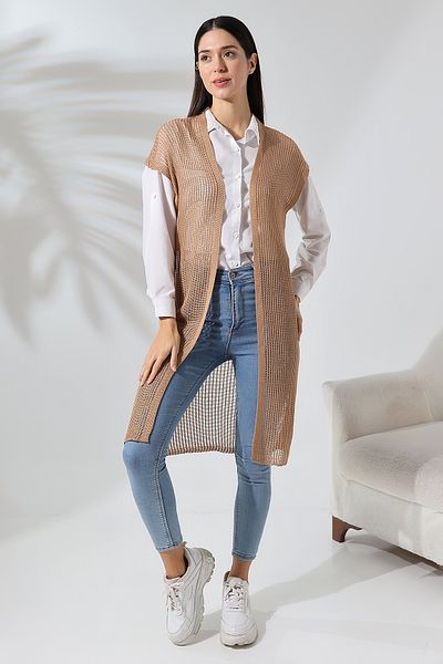 LEBUAS Women's Summer Mesh Long Vest