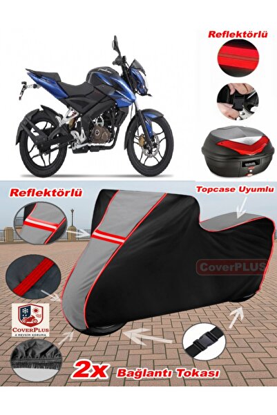 CoverPlus Bajaj Pulsar NS 150 Canva Topcase متوافق مع القماش المشمع للدراجات ...