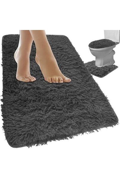SMARTECH Set covoare baie, 3 piese, antiderapante, gri