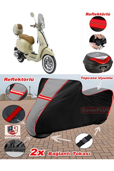 CoverPlus قماش القنب Arora Prime Topcase المتوافق مع الدراجات النارية (رمادي-...