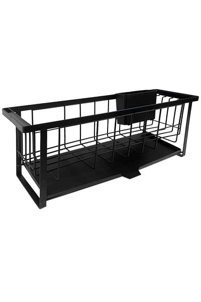 Quasar & Co. Dish Drainer, For Narrow Spaces, 3 Hooks, 57.5x16.5x21 Cm, Metal, Black
