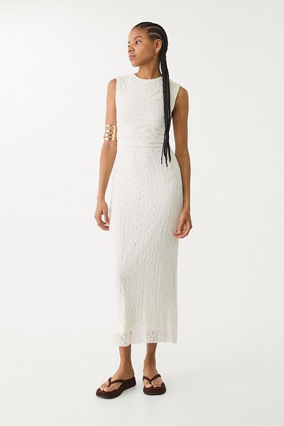 Stradivarius Lace-trimmed midi dress ADHA