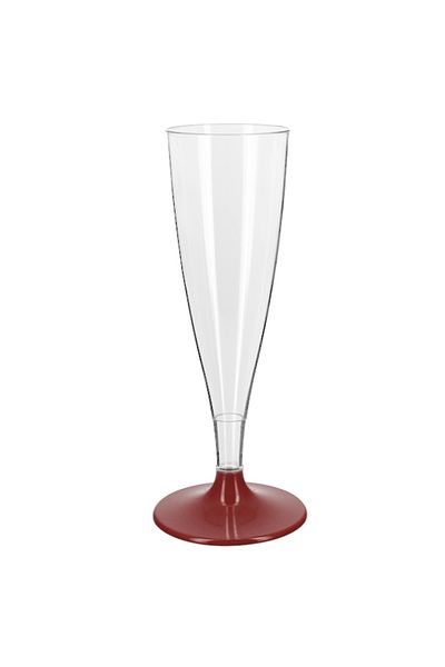 KENT Claret Red 6-Piece Plastic Champagne, Sherbet, Goblet, Glasses