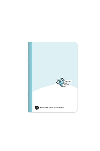 Hisli Şeyler Kareli Tel Dikişli Stickerli Defter 18,5 x 26 CM - Parlamak İçin...
