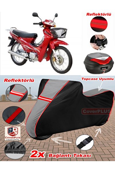CoverPlus Asian as 100-7 Turkcub Luxury Tarpaulin Topcase Compatible Motorcyc...