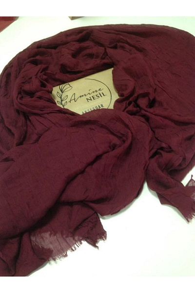 Modakaşmir Aminenesil Bamboo Shawl Culoare Roșu Claret