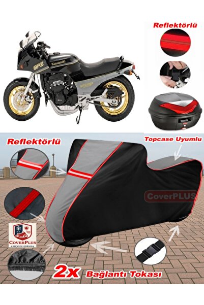 CoverPlus Kawasaki GPZ 900 R Tarpaulin Topcase متوافق مع القماش المشمع للدراج...