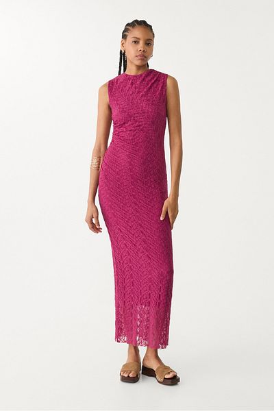 Stradivarius Lace-trimmed midi dress ADHA