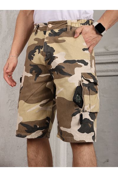 FRANKNESS JNS Pantaloni scurți cargo pentru bărbați, camuflaj