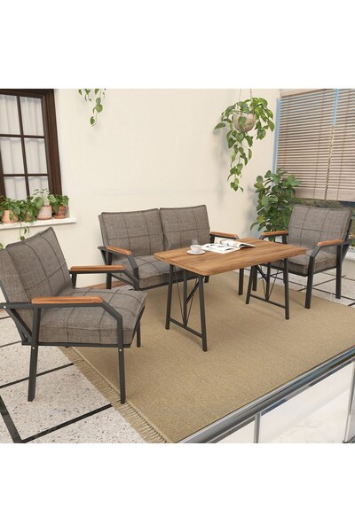 Mygusi Hayal Balkon, Cafe, Metal Kanepe Koltuk Takımı , Bahçe Mobilyası, 211 ...