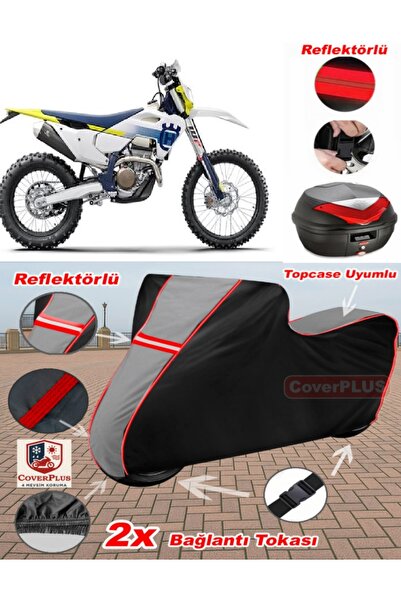 CoverPlus Husqvarna FE 501 قماش القنب Topcase متوافق مع قماش القنب للدراجات ا...