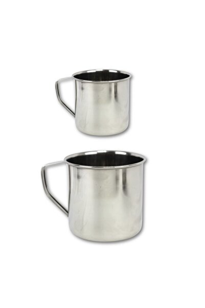 Melrich Stainless Steel 2 Pcs Coffee Tea mug cup 1 x 10cm 1 x 12cm