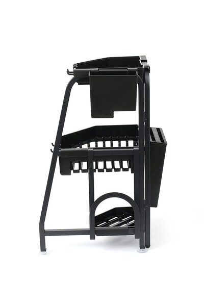 Quasar & Co. Quasar & Co.® corner dish drainer, 3 levels, cutlery holder, crockery, chopping board, 34x34x56cm, metal/ABS