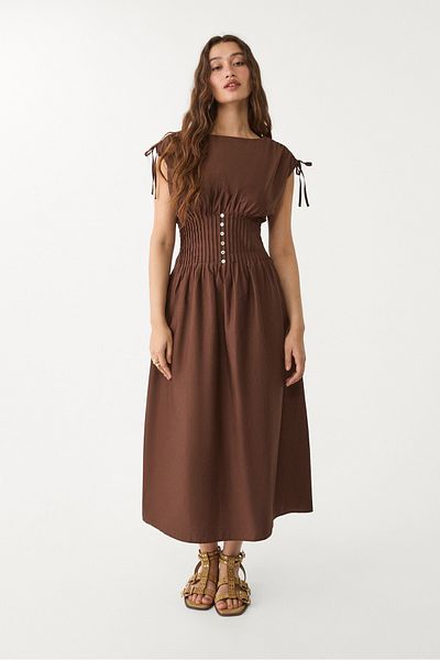 Stradivarius Midi dress with pleats ADHA