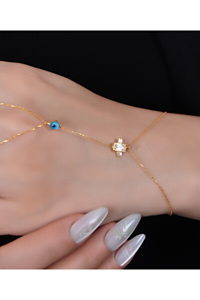 B.S. SÖYLEMEZ KUYUMCULUK VE EMLAK NAZAR BONCUKLU ALTIN ŞAHMERAN 14 AYAR 1.70GR 17/19CM