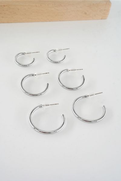 ARTEMİSİA Women's 3 Size Hoop Earrings 1.5 cm 1.8cm 2 cm