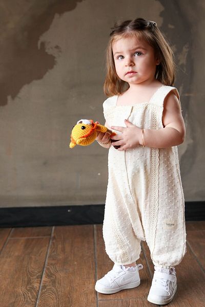 Totzee Muslin Lace Detailed Mini Pompon Jumpsuit Deniz Kabuk
