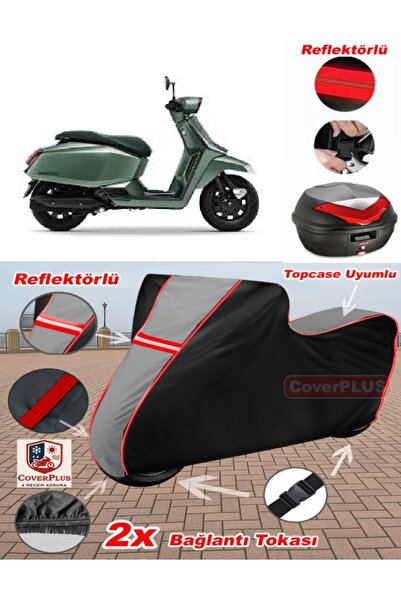 CoverPlus Lambretta X300 Tarpaulin Topcase Compatible Motorcycle Tarpaulin (G...