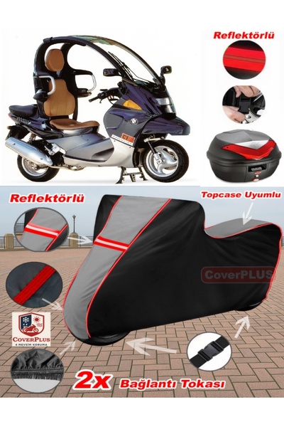 CoverPlus Bmw C1 القماش المشمع Topcase متوافق مع القماش المشمع للدراجات النار...