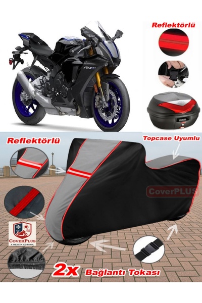 CoverPlus Yamaha Yzf R1 Tarpaulin Topcase Compatible Motorcycle Tarpaulin (Gr...