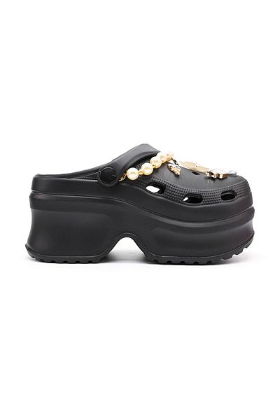 Tmall Women's Slippers, With Platform And Accessories, Foam, Pd1025, Black