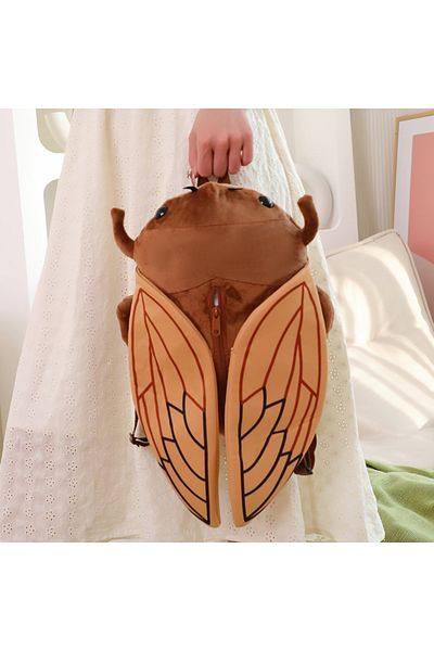 Choice about 45cm brown cicada bbx 45cm Funny Creative Cartoon Insect Cicada Beetle Plush Doll Backpack Bro