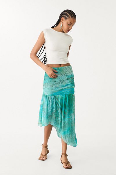 Stradivarius Printed Midi Skirt Adha