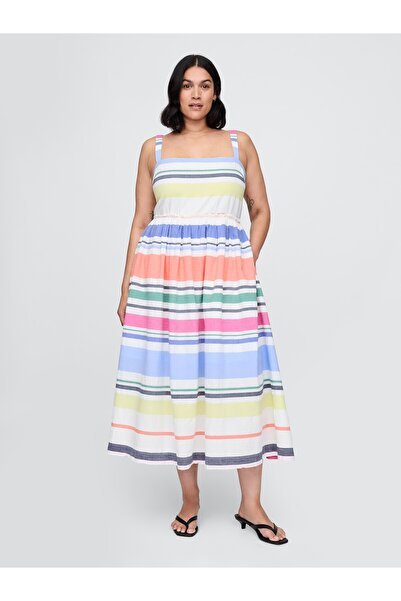 GAP Kadın Çok Renkli Çizgili Maxi Elbise